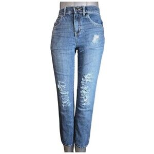 The Children's Place Jeans Girls 10 Stretch Distressed Straight (W24 L23)